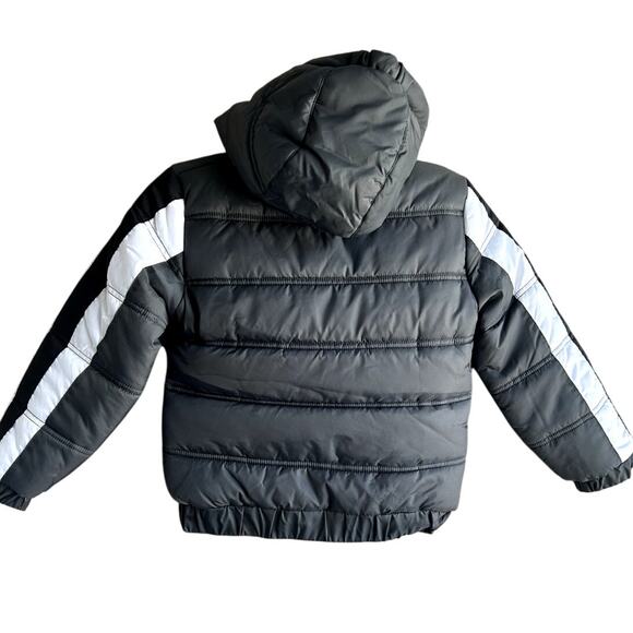 AIR JORDAN Jumpman Toddler Quilt Puffy Hoodie Zipper Jacket Gray Sz Youth Medium - Picture 2 of 8